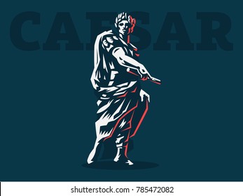 Julius Caesar. Vector emblem.
