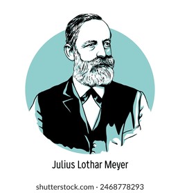 Julius Lothar Meyer era un químico alemán, considerado el creador del sistema periódico de los Elementos. Ilustración vectorial dibujada a mano