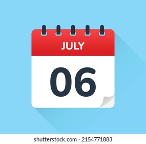 July 06 - Calendar icon vector illustration.