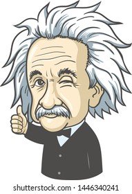 July 09, 2019: Portrait of Albert Einstein. Vector illustration. Editorial use only