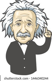 July 09, 2019: Portrait of Albert Einstein. Vector illustration. Editorial use only