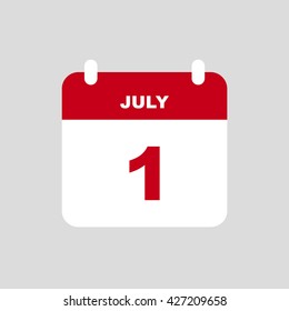 JULY 1 calendar Icon.