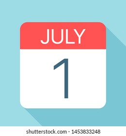 July 1 - Calendar Icon - Vector Illustration