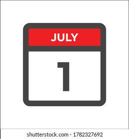 July 1 calendar icon w day of month