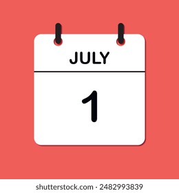 July 1. Daily Calendar icon for design. Simple design for business brochure, flyer, print media, advertisement. Easily editable.