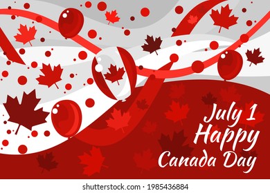 July 1, Happy Canada Day Vector Illustration. Suitable for greeting card, poster and banner.