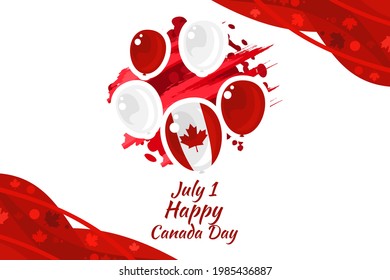 July 1, Happy Canada Day Vector Illustration. Suitable for greeting card, poster and banner.