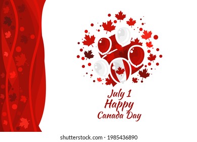 July 1, Happy Canada Day Vector Illustration. Suitable for greeting card, poster and banner.