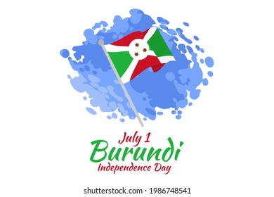 July 1, Independence Day of Burundi vector illustration. Suitable for greeting card, poster and banner.