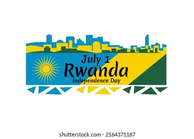 July 1, Independence Day of Rwanda vector illustration. Suitable for greeting card, poster and banner.
