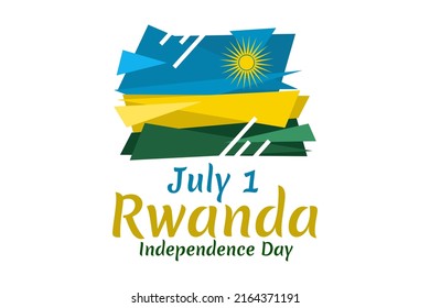 July 1, Independence Day of Rwanda vector illustration. Suitable for greeting card, poster and banner.