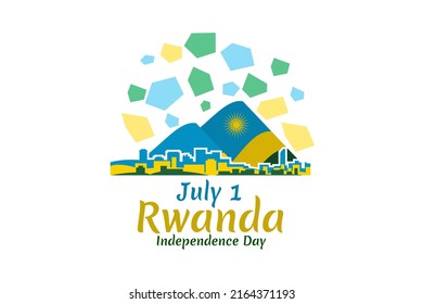 July 1, Independence Day of Rwanda vector illustration. Suitable for greeting card, poster and banner.