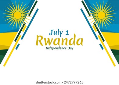 July 1, Independence Day of Rwanda vector illustration. Suitable for greeting card, poster and banner.