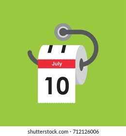 July 10. Calendar icon. Flat design. Vector illustration