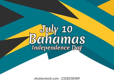 July 10, Independence Day of Bahamas vector illustration. Suitable for greeting card, poster and banner.
