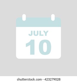 JULY 10,calendar icon.