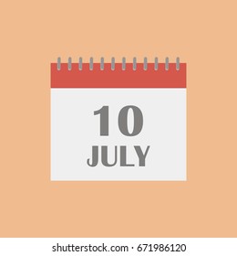 July 10.Calendar icon.