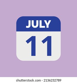 Icono de fecha de calendario 11 de julio