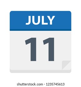 July 11 - Calendar Icon - Vector Illustration