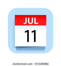 July 11. Calendar Icon. Vector Illustration.