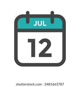 July 12 Calendar Day or Calender Date for Deadline or Appointment