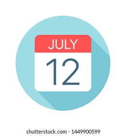 July 12 - Calendar Icon - Vector Illustration