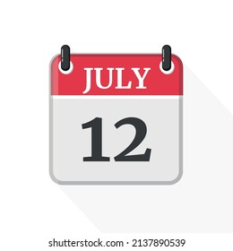 July 12 Calendar On White Background Stock Vector (Royalty Free ...