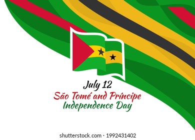 12. Juli, Unabhängigkeitstag von São Tomé und Príncipe, Vektorgrafik. Geeignet für Grußkarten, Poster und Banner. 