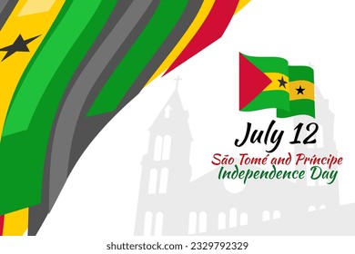 July 12, Independence day of São Tomé and Príncipe vector illustration. Suitable for greeting card, poster and banner. 