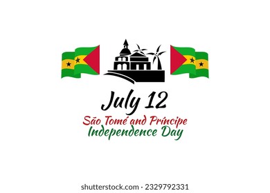 July 12, Independence day of São Tomé and Príncipe vector illustration. Suitable for greeting card, poster and banner. 