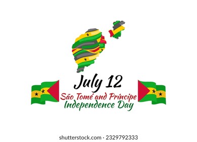 July 12, Independence day of São Tomé and Príncipe vector illustration. Suitable for greeting card, poster and banner. 