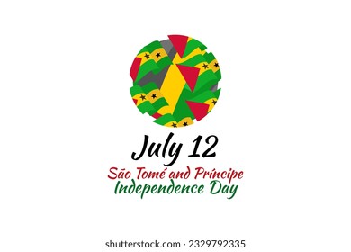 July 12, Independence day of São Tomé and Príncipe vector illustration. Suitable for greeting card, poster and banner. 