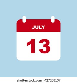 JULY 13 calendar Icon.