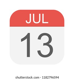July 13 - Calendar Icon - Vector Illustration