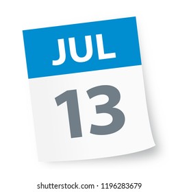 July 13 - Calendar Icon - Vector Illustration