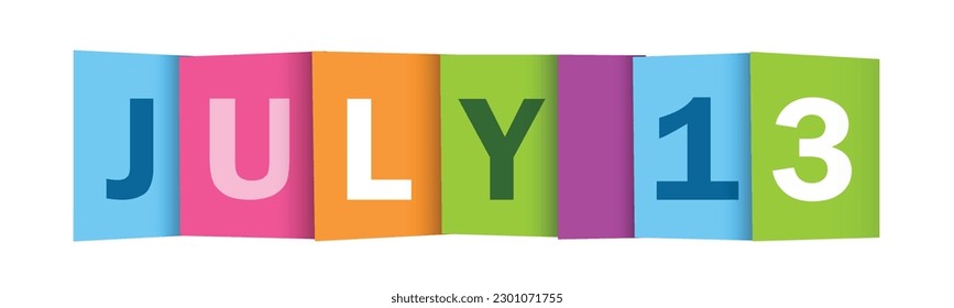 JULY 13 bunter Vektortypografie-Banner
