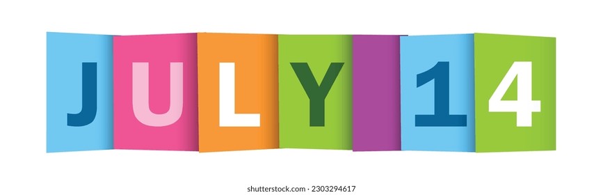 JULY 14 colorful vector typography banner