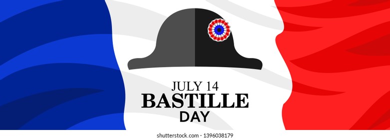 July 14, Happy bastille day vector illustration. Suitable for greeting card, poster and banner