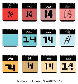 July 14th Calendar Designs: Twelve Variations