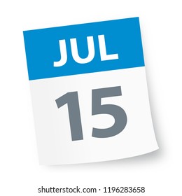 July 15 - Calendar Icon - Vector Illustration