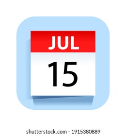 July 15. Calendar Icon. Vector Illustration.