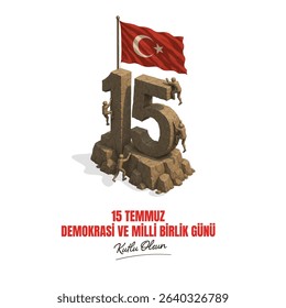 July 152016, Day of Democracy and National Unity, 15 Temmuz 2016 Türkiye'nin Demokrasi ve Milli Birlik Günü. Illustration.