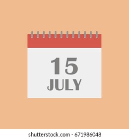 July 15.Calendar icon.