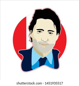 July 16, 2019 : A Vector Illustration Prime Minister Canada Justin Trudeau