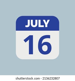 Icono de fecha del calendario 16 de julio