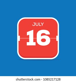 July 16 Calendar Flat Icon