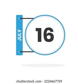July 16 calendar icon. Date,  Month calendar icon vector illustration