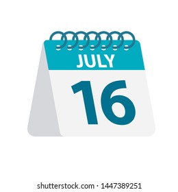 July 16 - Calendar Icon - Vector Illustration