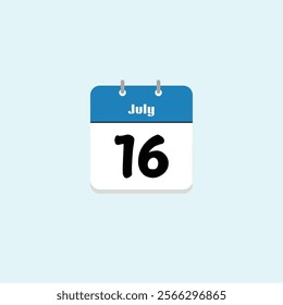 July 16th: Calendar Date Illustration