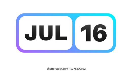 16 de julio en una página de calendario de un solo día.